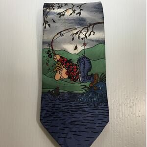 Balancine Gary Patterson Hot Cakes Fishing Wide Classic Necktie 59”
